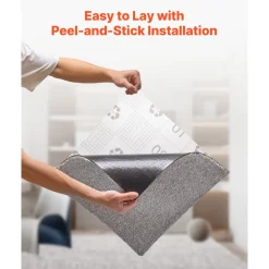 VEVOR Carpet Tiles 18x18 inch, 10 Pack Carpet Square Rug Detachable & Damage-free, Self Adhesive Home Floor Soft Plush Padded for 22.5sq.ft Coverage, Easy DIY for Living Room & Bedroom, Dark Brown