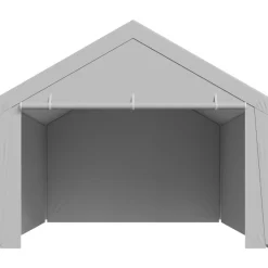 VEVOR Carport Replacement Canopy, 13 x 20 ft Potable Garage Tent Top Tarp with Sidewalls, UV-Resistant & Waterproof, Heavy Duty Car Shelter Tarp with Ball Buggees, Grey, Frame Not Included