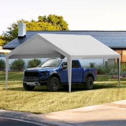 VEVOR Carport Replacement Canopy Cover 13 x 20 ft, Garage Top Tent Shelter Tarp Heavy-Duty Waterproof & UV Protected, Easy Installation with Ball Bungees,Grey (Only Top Cover, Frame Not Include)