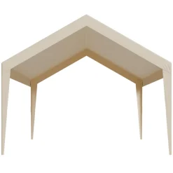 VEVOR Carport Replacement Canopy, 12 x 20 ft Potable Garage Tent Top Tarp, UV-Resistant & Waterproof Car Shelter Tarp, Heavy Duty Car Port Cover with Ball Buggees, Beige, Frame Not Included