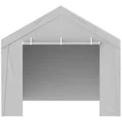 VEVOR Carport Replacement Canopy Cover Top + Side Wall 10 x 20 ft, Garage Tent Shelter Tarp Heavy-Duty Waterproof & UV Protected, Easy Installation with Ball Bungees,Grey (Frame Not Included)