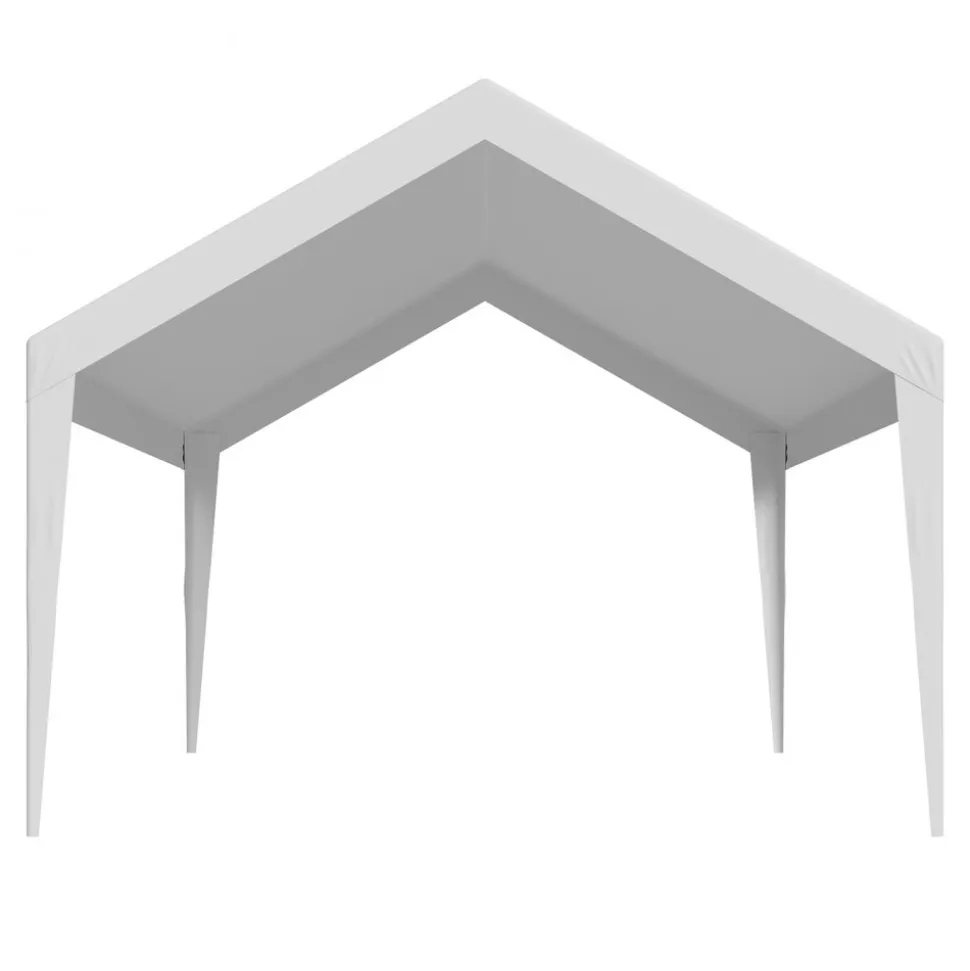 VEVOR Carport Replacement Canopy, 12 x 20 ft Potable Garage Tent Top Tarp, UV-Resistant & Waterproof Car Shelter Tarp, Heavy Duty Car Port Cover with Ball Buggees, White, Frame Not Included