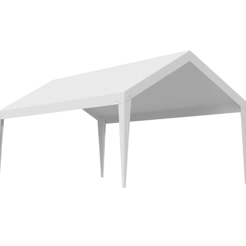 VEVOR Carport Replacement Canopy, 12 x 20 ft Potable Garage Tent Top Tarp, UV-Resistant & Waterproof Car Shelter Tarp, Heavy Duty Car Port Cover with Ball Buggees, White, Frame Not Included