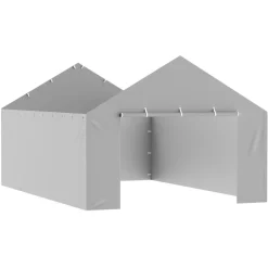 VEVOR Carport Replacement Canopy Cover Side Wall 13 x 20 ft, Garage Tent Shelter Tarp Heavy-Duty Waterproof & UV Protected, Easy Installation with Ball Bungees,Grey (Top and Frame Not Included)