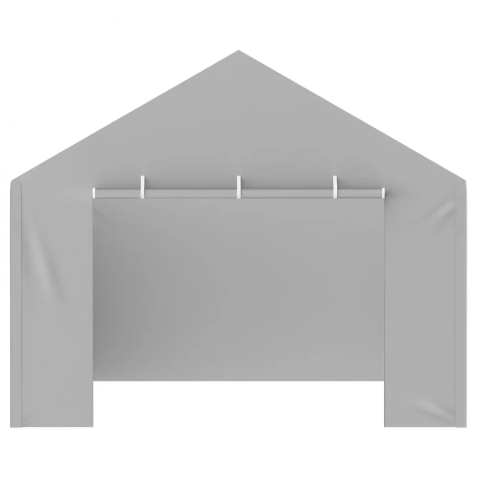 VEVOR Carport Replacement Canopy Cover Side Wall 12 x 20 ft, Garage Tent Shelter Tarp Heavy-Duty Waterproof & UV Protected, Easy Installation with Ball Bungees,Grey (Top and Frame Not Included)