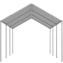 VEVOR Carport Replacement Canopy, 10 x 20 ft Potable Garage Tent Top Tarp, UV-Resistant & Waterproof Car Shelter Tarp, Heavy Duty Car Port Cover with Ball Buggees, Grey, Frame Not Included