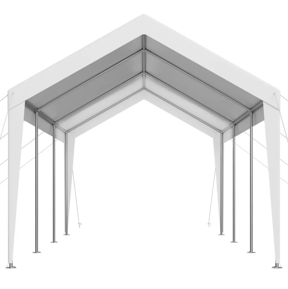 VEVOR Carport, 10 x 20 FT Outdoor Car Canopy, Potable Carport, Heavy Duty Galvanized Car Shelter, UV-Resistant & Water-Resistant, All-Season Protection, Storage Shed for Boat Motorcycle White