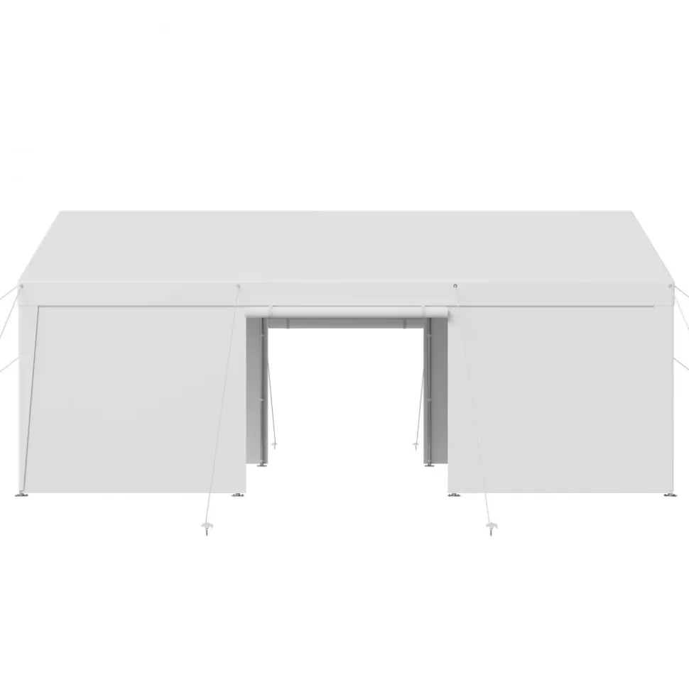 VEVOR Carport, 12 x 20 FT Outdoor Car Canopy, Potable Carport with Removable Sidewalls & Door, Heavy Duty Car Shelter, UV-Resistant & Water-Resistant, All-Season Protection for Automobile Boat White