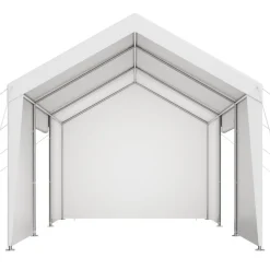 VEVOR Carport, 12 x 20 FT Outdoor Car Canopy, Potable Carport with Removable Sidewalls & Door, Heavy Duty Car Shelter, UV-Resistant & Water-Resistant, All-Season Protection for Automobile Boat White