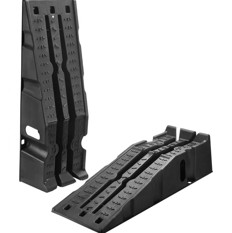 VEVOR Car Ramps, 2 PCS 16000 lbs GVW Capacity, 6.7 in Lift Height, Portable High Profile Car Service Ramps for Home Garage Maintenance and Oil Changes, Heavy Duty for Truck SUV Vehicle Repair, Black