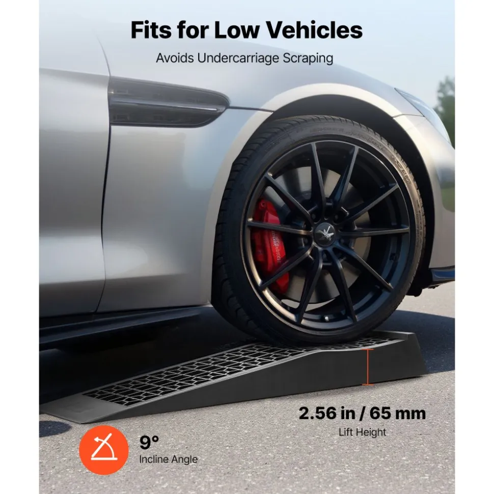 VEVOR Car Ramps, 4 PCS 20000 lbs GVW Capacity, 2.56 in Lift Height, Portable Low Profile Car Service Ramps for Home Garage Maintenance & Oil Changes, Heavy Duty for Low Chassis Vehicle & Support Jack