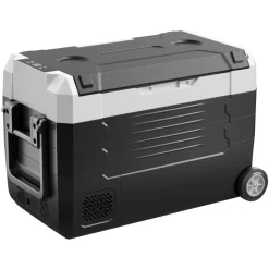 VEVOR Car Refrigerator, DC 12/24V AC100-240V Compressor Electric Cooler, -4°F to 68°F Truck Refrigerator with APP Control, Wheels & Dual Zone, 37 QT Cars Cooler for RVs, Boats, Camping, Fishing