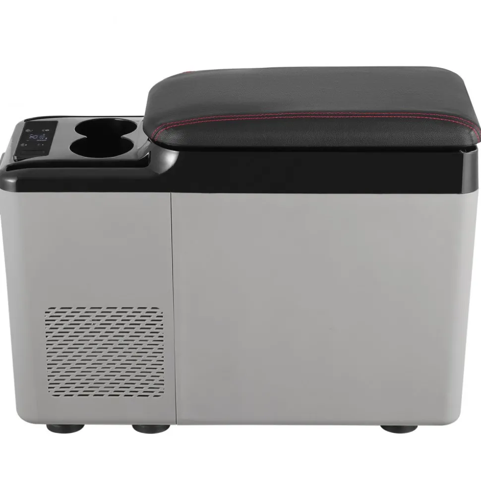 VEVOR Car Refrigerator, 12 Volt Car Armrest Refrigerator Fridge, 15 L Single Zone Portable Freezer, -4℉-68℉ Adjustable Range, 12/24V DC and 100-240V AC Compressor Cooler for Outdoor, Camping