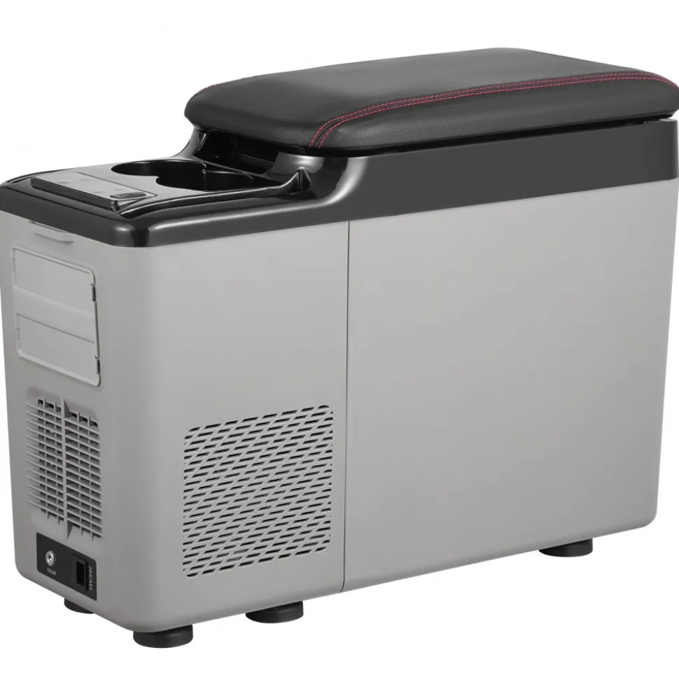 VEVOR Car Refrigerator, 12 Volt Car Armrest Refrigerator Fridge, 15 L Single Zone Portable Freezer, -4℉-68℉ Adjustable Range, 12/24V DC and 100-240V AC Compressor Cooler for Outdoor, Camping
