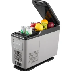 VEVOR Car Refrigerator, 12 Volt Car Armrest Refrigerator Fridge, 15 L Single Zone Portable Freezer, -4℉-68℉ Adjustable Range, 12/24V DC and 100-240V AC Compressor Cooler for Outdoor, Camping