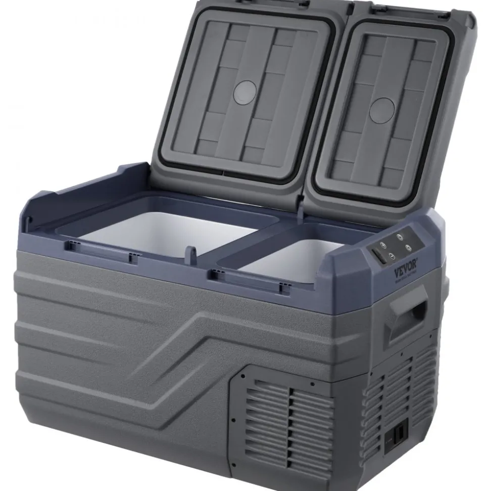 VEVOR Car Refrigerator, 12 Volt Car Refrigerator Fridge, 25 L Dual Zone Portable Freezer, -4℉-68℉ Adjustable Range, 12/24V DC and 100-240V AC Compressor Cooler for Outdoor, Camping, RV