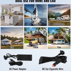VEVOR Car Refrigerator, 12 Volt Car Refrigerator Fridge, 25 L Dual Zone Portable Freezer, -4℉-68℉ Adjustable Range, 12/24V DC and 100-240V AC Compressor Cooler for Outdoor, Camping, RV