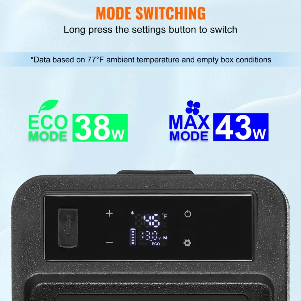 VEVOR Car Refrigerator, 12 Volt Car Armrest Refrigerator Fridge, 8 L Single Zone Portable Freezer, -4℉-68℉ Adjustable Range, 12/24V DC and 100-240V AC Compressor Cooler for Outdoor, Camping