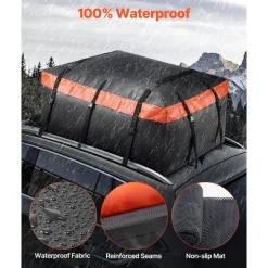 VEVOR Car Rooftop Cargo Carrier Bag, 23 Cubic Feet Roof Cargo Carrier, Heavy Duty 840D PVC 100% Waterproof Car Roof Luggage Bag for All Vehicle with/without Rack- with Lock, Anti-Slip Mat, 6 Door Hook