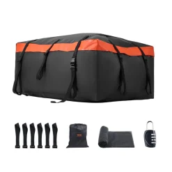 VEVOR Car Rooftop Cargo Carrier Bag, 23 Cubic Feet Roof Cargo Carrier, Heavy Duty 840D PVC 100% Waterproof Car Roof Luggage Bag for All Vehicle with/without Rack- with Lock, Anti-Slip Mat, 6 Door Hook