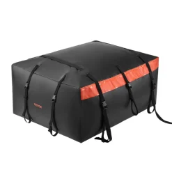 VEVOR Car Rooftop Cargo Carrier Bag, 15 Cubic Feet Car Roof Cargo Carrier, 100% Waterproof Heavy Duty 840D PVC Roof Luggage Bag for All Vehicle with/without Rack- with Lock, Non-Slip Mat, 4 Door Hooks