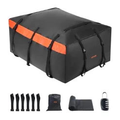 VEVOR Car Rooftop Cargo Carrier Bag, 20 Cubic Feet Roof Cargo Carrier, Heavy Duty 840D PVC 100% Waterproof Car Roof Luggage Bag for All Vehicle with/without Rack- with Lock, Anti-Slip Mat, 6 Door Hook