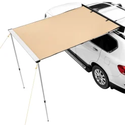 VEVOR Car Side Awning, Large 4.6'x6.6' Shade Coverage Vehicle Awning, PU3000mm UV50+ Retractable Car Awning with Waterproof Storage Bag, Suitable for Truck, SUV, Van, Campers