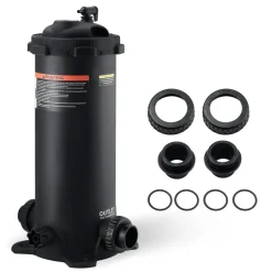 VEVOR Cartridge Pool Filter, 50Sq. Ft Filter Area Inground Pool Filter, Above Ground Swimming Pool Filtration Filter System with Upgrade Filter &Leak-proof Casing, for Hot Tubs, Spa, Inflatable Pool