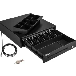 VEVOR Cash Register Drawer, 16" 12 V, for POS System with 5 Bill 8 Coin Cash Tray, Movable Coin Compartment & 2 Keys Included, RJ11/RJ12 Cable for Supermarket, Bar, Coffee Shop, Restaurant (USD Only)