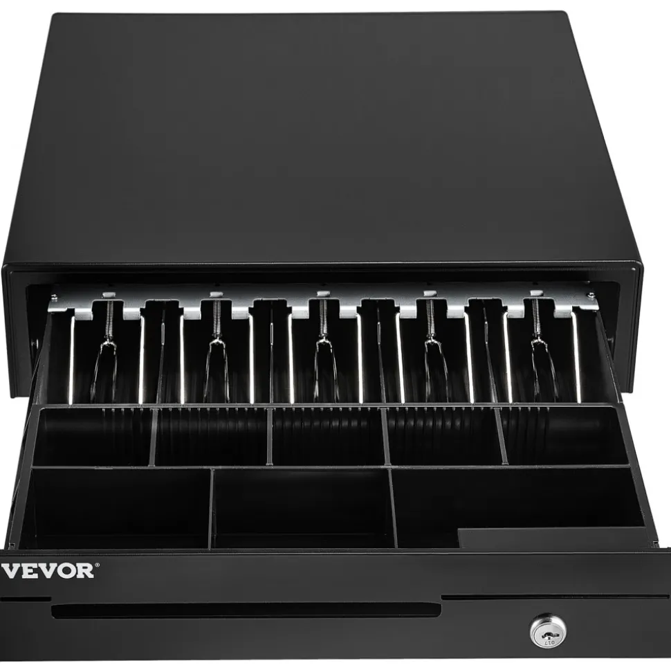 VEVOR Cash Register Drawer, 16" 12 V, for POS System with 5 Bill 8 Coin Cash Tray, Movable Coin Compartment & 2 Keys Included, RJ11/RJ12 Cable for Supermarket, Bar, Coffee Shop, Restaurant (USD Only)