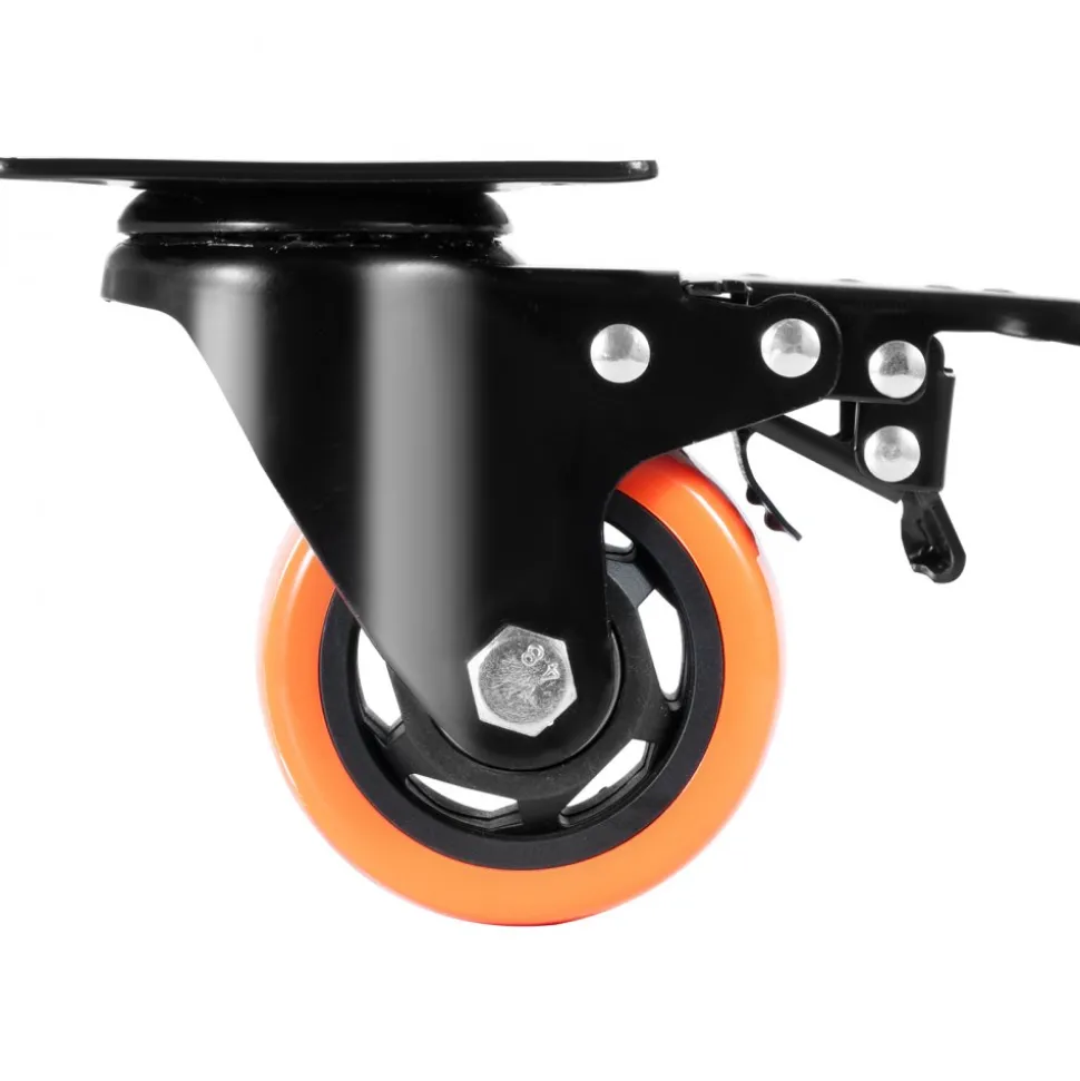 VEVOR Caster Wheels, 3-inch Swivel Plate Casters, Set of 4, with Security A/B Locking No Noise PVC Wheels, Heavy Duty 250 lbs Load Capacity Per Caster, Non-Marking Wheels for Cart Furniture Workbench