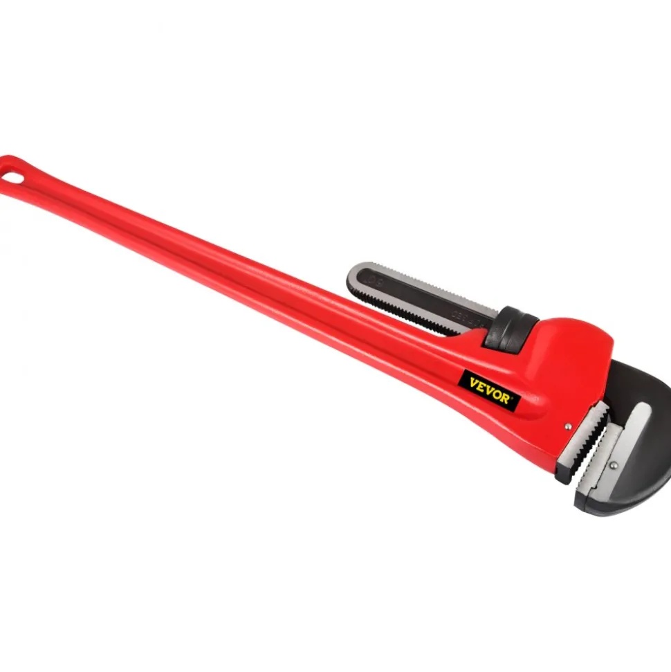 VEVOR 51" Cast Iron Handle Heavy-Duty Hook Jaw Straight Pipe Wrench
