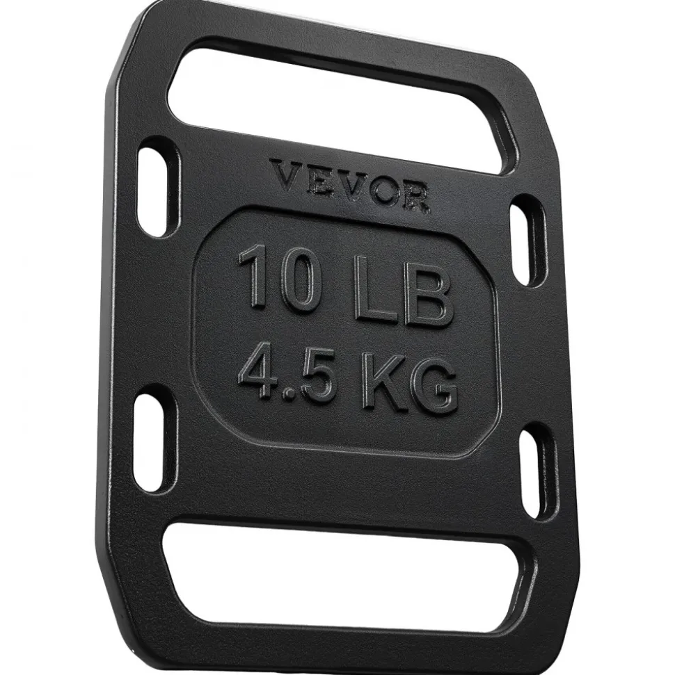 VEVOR Cast Iron Ruck Weights for Backpack, 10LB Pair Ruck Plate, Weight Plate with Smooth Handle, Textured Finish for Rucking, Hiking, Swings, Strength Training, Weightlifting, Fitness Workout