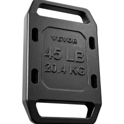 VEVOR Cast Iron Ruck Weights for Backpack, 45LB Single Ruck Plate, Weight Plate with Smooth Handle, Textured Finish for Rucking, Hiking, Swings, Strength Training, Weightlifting, Fitness Workout