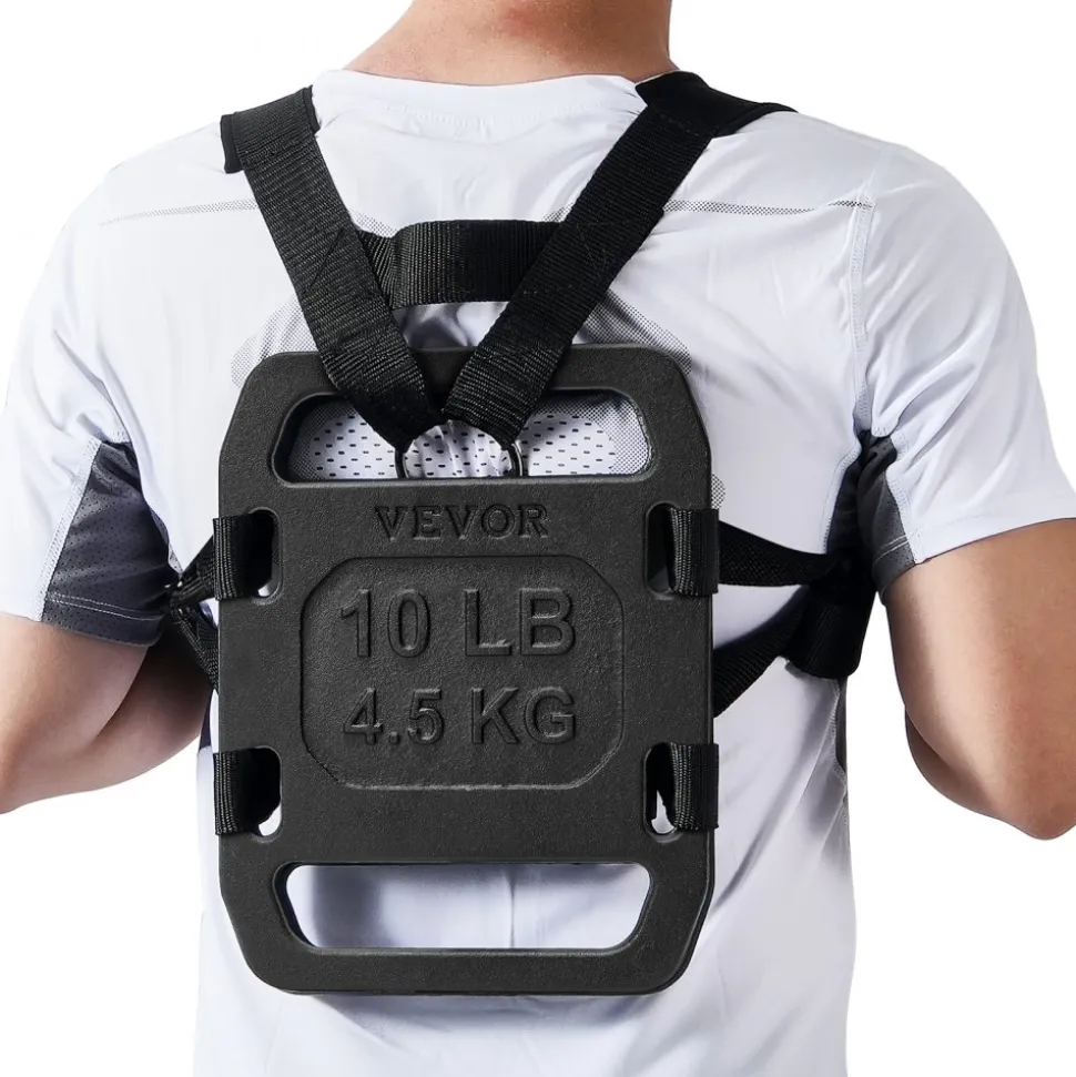 VEVOR Cast Iron Ruck Weights, 10LB Pair Ruck Plate, Weighted Weights for Rucking, Adjustable Ruck Plate with Straps, for Rucking, Swings, Squat, Strength Training, Weightlifting, Fitness Workout