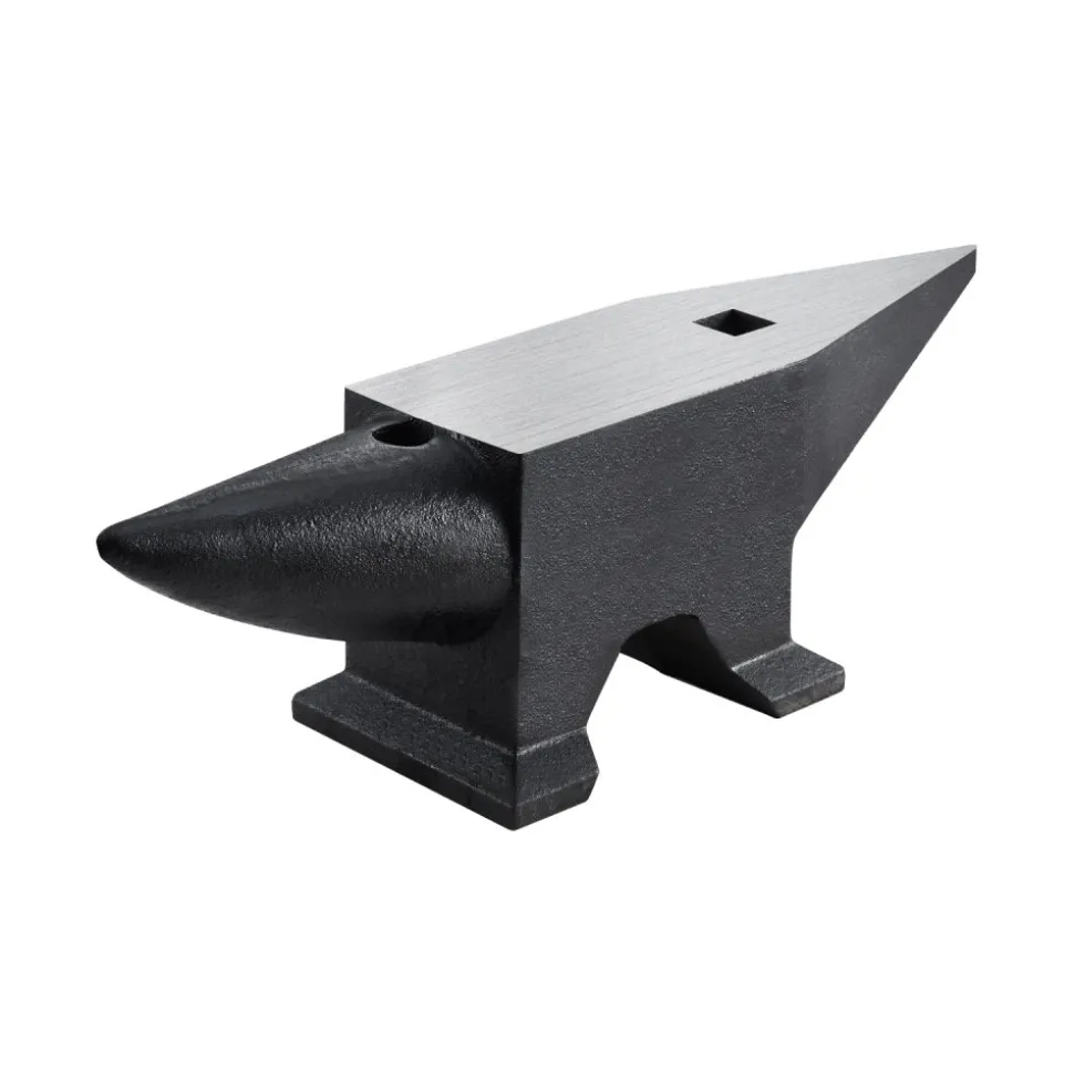 VEVOR Cast Steel Anvil, 132 Lbs(60kg) Single Horn Anvil with Large Countertop and Stable Base, High Hardness Rugged Round Horn Anvil Blacksmith, for Bending, Shaping