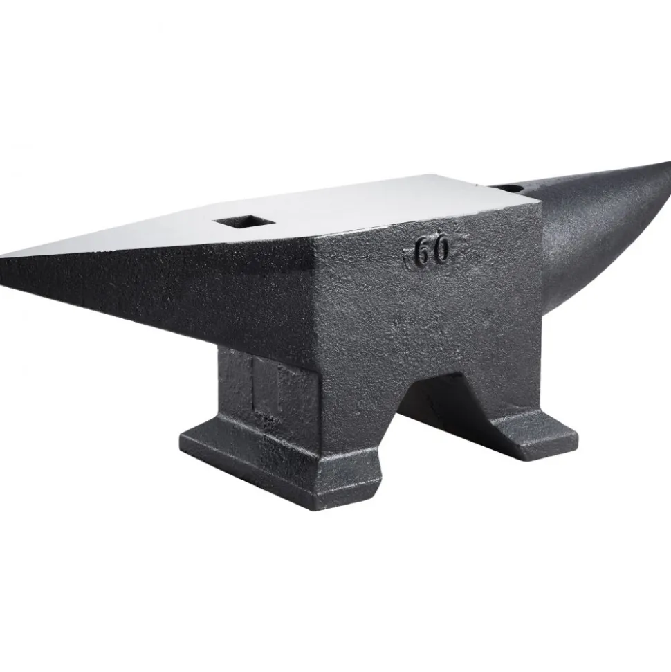 VEVOR Cast Steel Anvil, 132 Lbs(60kg) Single Horn Anvil with Large Countertop and Stable Base, High Hardness Rugged Round Horn Anvil Blacksmith, for Bending, Shaping
