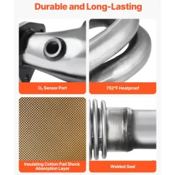 VEVOR Catalytic Converter, Compatible with Subaru Forester Impreza Legacy Outback/ SAAB 9-2X, 2.5L H4, Front, Replacement OE 16564, Stainless Steel High Flow Converter, for Exhaust Gas Purification