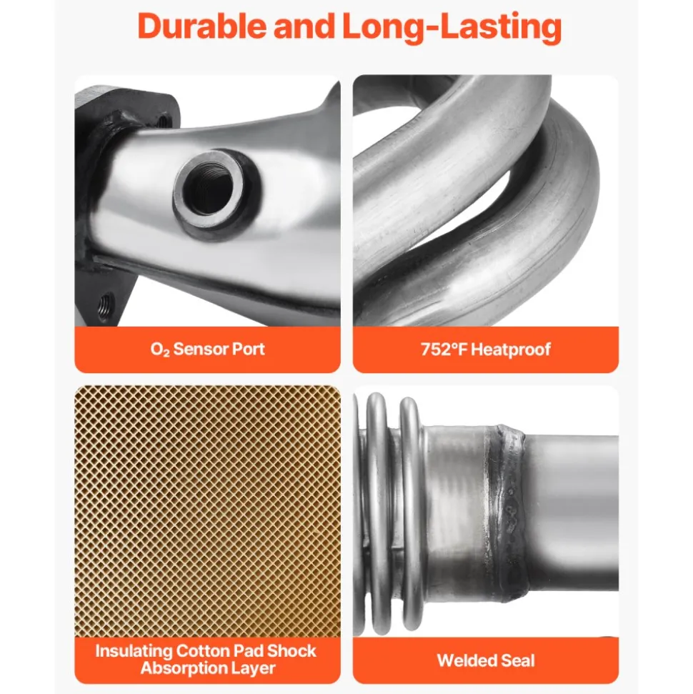 VEVOR Catalytic Converter, Compatible with Subaru Forester Impreza Legacy Outback/ SAAB 9-2X, 2.5L H4, Front, Replacement OE 16564, Stainless Steel High Flow Converter, for Exhaust Gas Purification
