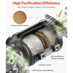 VEVOR Catalytic Converter, Compatible with Kia Soul Rio/Hyundai Veloster Accent, 1.6L L4, Front, Replacement OE 674-891, 16680, Stainless Steel High Flow Converter, for Exhaust Gas Purification