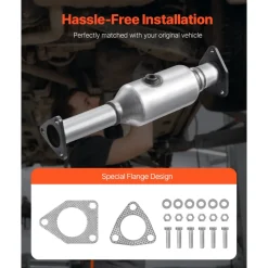 VEVOR Catalytic Converter, Compatible with Honda Accord 2.4L 2003 2004 2005 2006 2007, 2.4L L4 Engine, Rear, Replacement OE 16299, Stainless Steel Material, for Quick Exhaust Gas Purification