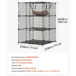 VEVOR Cat Cage 3-Tier 27.99