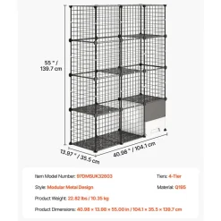 VEVOR Cat Cage 4-Tier 40.98