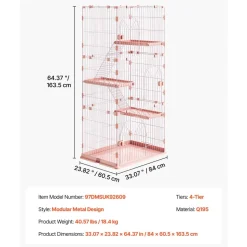 VEVOR Cat Cage 4-Tier 33.07