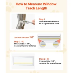VEVOR Cat Door for Window, Adjustable to Fit Window Width 23