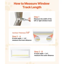 VEVOR Cat Door for Window, Adjustable to Fit Window Width 35