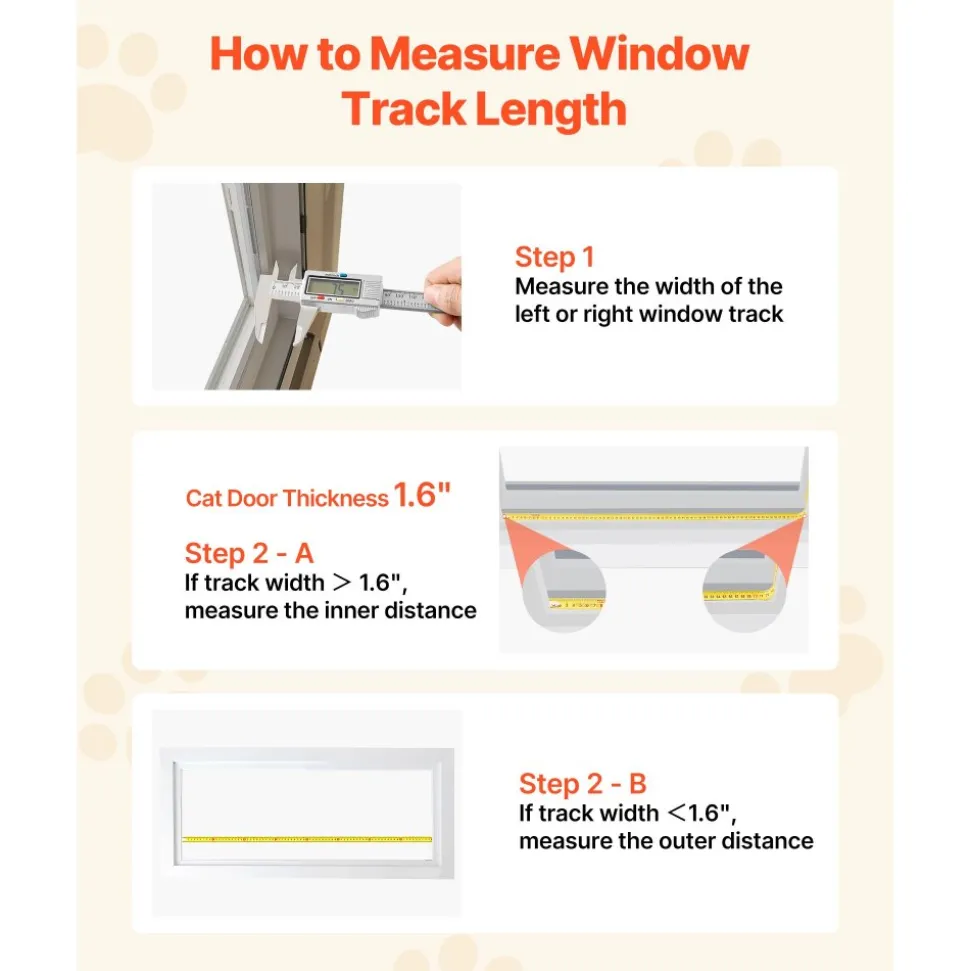 VEVOR Cat Door for Window, Adjustable to Fit Window Width 31"-36", 4 Secure Lock Modes, Aluminum Frame and High-Transparency Glass, Magnetic Closure, Weatherproof Quick-Fit Pet Door for Cats, White