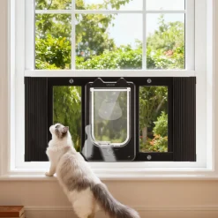 VEVOR Cat Door for Window, Adjustable to Fit Window Width 27