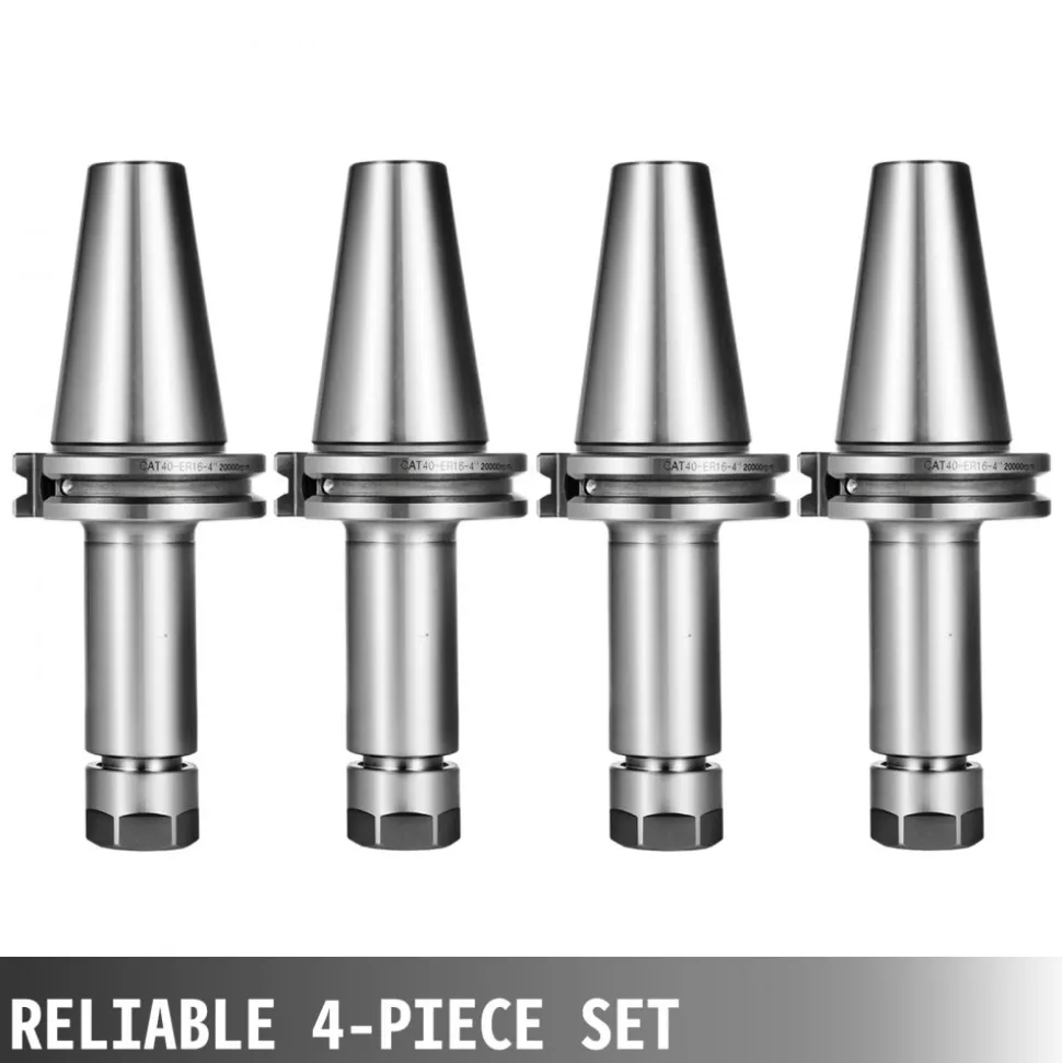 VEVOR CAT40-ER16 COLLET CHUCK--4 CHUCKS Tool Holder Set 100mm