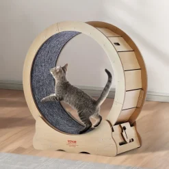 VEVOR Cat Exercise Wheel, Large Cat Treadmill Wheel for Indoor Cats, 29.5 inch Cat Running Wheel with Detachable Carpet and Cat Teaser for Running/Walking/Training, Suitable for Most Cats